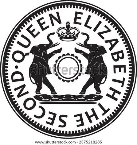 Zambia one penny coin vector design silhouette