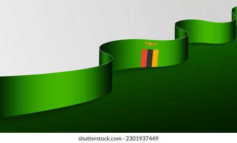 Zambia ribbon flag background. Element of impact for the use you want to make of it.
