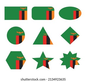 Zambia-Reihe von Flaggen mit geometrischen Formen