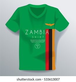 Zambia Shirt : National Shirt Template : Vector Illustration