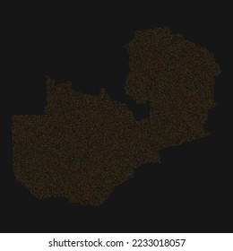 Zambia Silhouette Pixelated pattern illustration