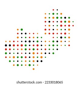 Zambia Silhouette Pixelated pattern illustration