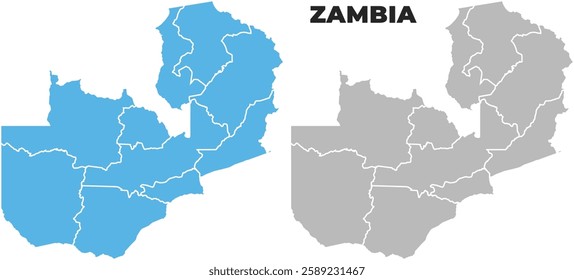 Zambia simple maps flat illustration