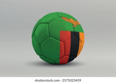 Zambia soccer ball featuring the national flag design on a gray background
