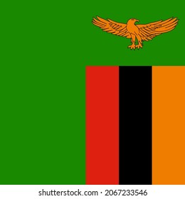 Zambia Square Country Flag Icon