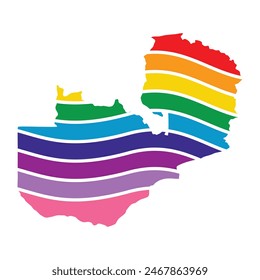 Zambia swoosh silhouette rainbow map