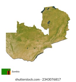 Zambia Topography Country  Map Vector