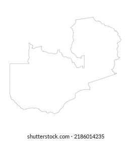 Esquema del mapa del país vector de Zambia