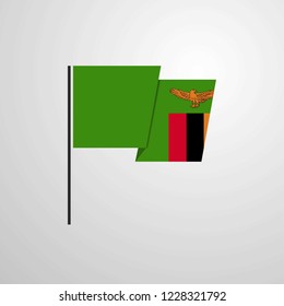 Zambia waving Flag design vector