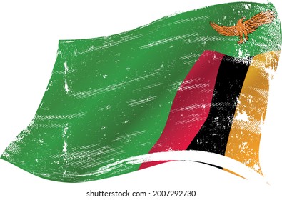Zambie brandissant un drapeau au vent avec une texture