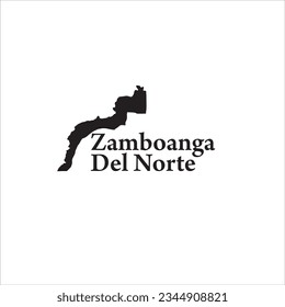 Zamboanga Del Norte Philippinen Karte und schwarzes Buchstabendesign auf weißem Hintergrund