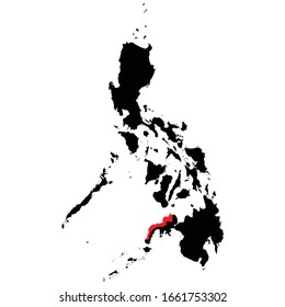 Zamboanga del Norte Province highlighted on Philippines map Vector EPS 10