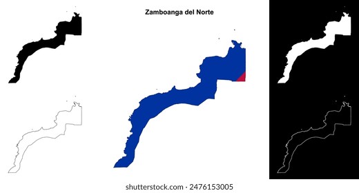 Zamboanga del Norte Provinz Gliederung Karte Set