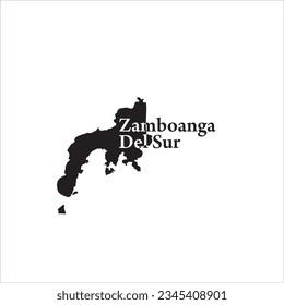 Zamboanga Del Sur Philippines map and black lettering design on white background