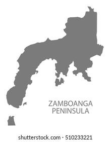 Zamboanga Peninsula Philippines Map Grey