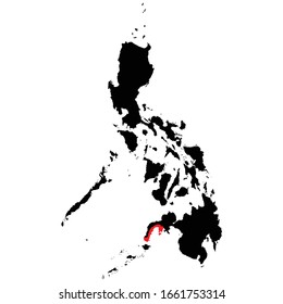 Zamboanga Sibugay Province highlighted on Philippines map Vector EPS 10