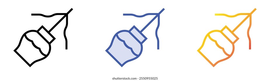 zambomba icon. Linear, Blue Fill and Gradient Style Design Isolated On White Background