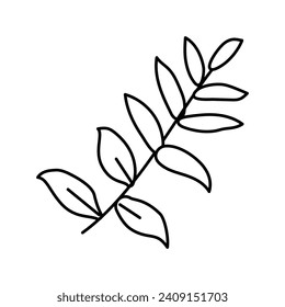 zamioculcas tropical leaf line icon vector. zamioculcas tropical leaf sign. isolated contour symbol black illustration