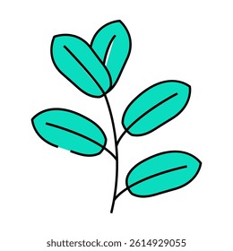 zamioculcas tropical leaf line icon vector. zamioculcas tropical leaf sign. isolated symbol illustration