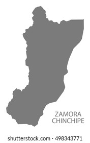 Zamora Chinchipe Ecuador Map grey