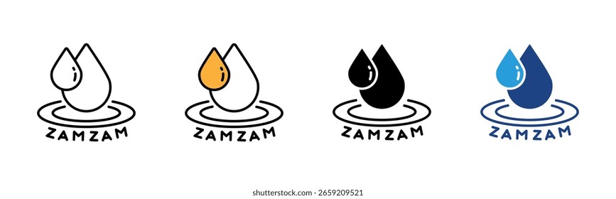 Zamzam Water icon sheet multiple style collection