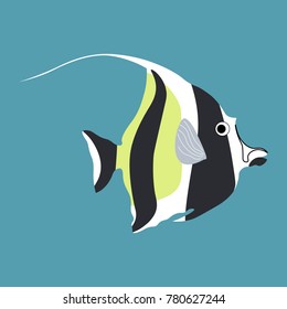 Zanclus cornutus vector illustration