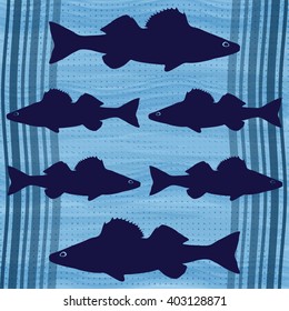 Zander fish pattern backgrounds. Vector and illustration. 