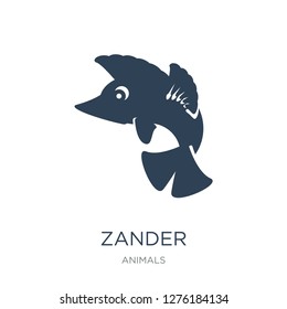 zander icon vector on white background, zander trendy filled icons from Animals  collection, zander vector illustration