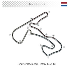 Zandvoort circuit for motorsport and autosport. Dutch grand prix race track.
