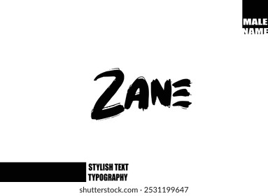 Zane Baby Boy Name In Bold Grunge And Rough Typography Brush Text