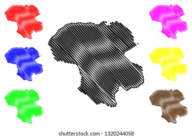 Zanjan Province (Provinces of Iran, Islamic Republic of Iran, Persia) map vector illustration, scribble sketch Zanjan map