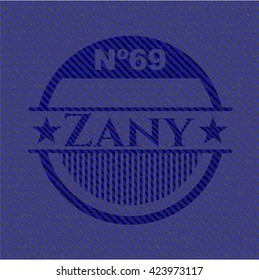 Zany badge with denim texture