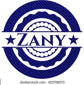 Zany badge with jean texture