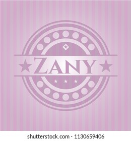 Zany badge with pink background
