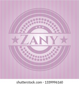 Zany badge with pink background