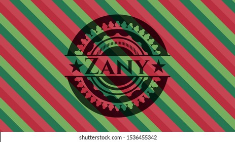Zany christmas badge background. Vector Illustration. Detailed.