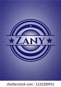 Zany emblem with denim texture