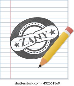 Zany-Emblem-Zeichnung mit Bleistift-Effekt