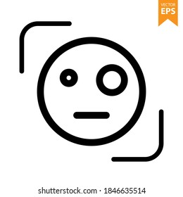 Zany emoji icon. Emoticons icon vector. Avatar symbol. Character pictogram, flat vector sign. For graphic and web design. Eps10 vector illustration.