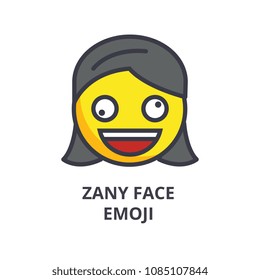 Icone De Zany Face No Estilo Emoji