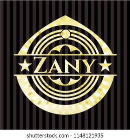 Zany gold emblem or badge