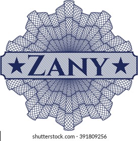 Zany inside money style emblem or rosette