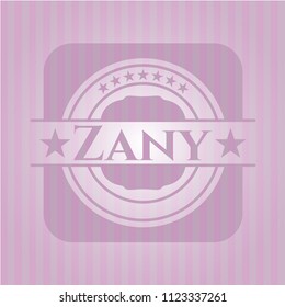 Zany pink emblem. Retro