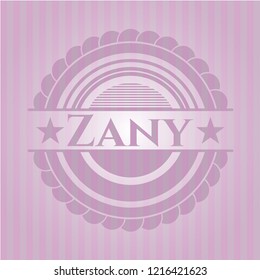 Zany realistic pink emblem