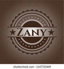 Zany realistic wooden emblem