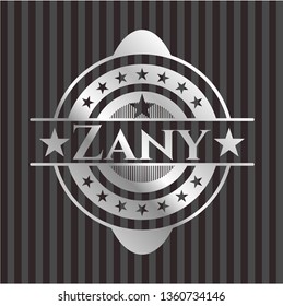 Zany silver shiny badge