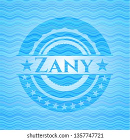 Zany water wave representation badge background.