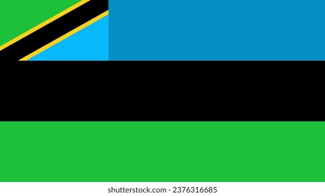 Zanzibar Flag. National Zanzibar flag. Flag of Zanzibar. Flag of Zanzibar Vector graphics