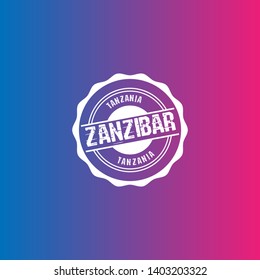 Zanzibar Island Stamp - grunge stamp. circle label.