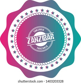 Zanzibar Island Stamp - grunge stamp. circle label.